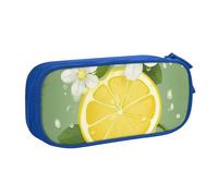 ANABPRMA Fresh Lemon Pencil Case, Large Capacity Double Layer Student Pen Pouch with 2 Zipped Main Pockets, Multi-Functional Organiser for School, Office, Travelling