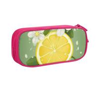 ANABPRMA Fresh Lemon Pencil Case, Large Capacity Double Layer Student Pen Pouch with 2 Zipped Main Pockets, Multi-Functional Organiser for School, Office, Travelling