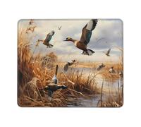 ANABPRMA Hunting Flying Wild Ducks Rubber Edge Mouse Pad for Office & Gaming, Non-Slip Desk Mouse Mat with Stitched Edges, Multiple Sizes7 x 8.6 in