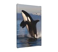 ANABPRMA Killer Whale Frameless Canvas Wall Art 20x30cm - Vertical Print on Stretched Cotton Canvas - Modern Home Decor Painting