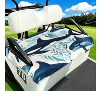 ANABPRMA Killer Whale Golf Cart Seat Cover Terry Cloth Seat Towel for Most 2 Passenger Golf Carts Soft Washable Seat Protector with Armrest Openings 79 x130 cm