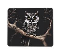 ANABPRMA Late Night Owl Rubber Edge Mouse Pad for Office & Gaming, Non-Slip Desk Mouse Mat with Stitched Edges, Multiple Sizes10 x 12 inch