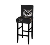 ANABPRMA Late Night Owl Stretch Bar Stool Cover Counter Stool Slipcover for Armless Chairs Elastic Chair Seat Cover Furniture Protector Home Kitchen Decor