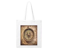ANABPRMA Law Of The Compass Navigation Canvas Tote Bag For Women Reusable Shopping Shoulder Bag Large Capacity Handbag