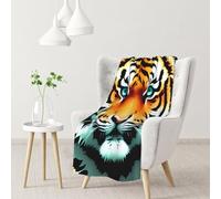 ANABPRMA Little Fat Tiger Head Flannel Throw Blanket 30x40in Soft Cozy Couch Blanket Lightweight Travel Blanket