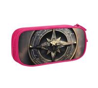 ANABPRMA Magical Design Norse Runes Compass Pencil Case, Large Capacity Double Layer Student Pen Pouch with 2 Zipped Main Pockets, Multi-Functional Organiser for School, Office, Travelling