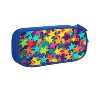 ANABPRMA Many Stars Pencil Case, Large Capacity Double Layer Student Pen Pouch with 2 Zipped Main Pockets, Multi-Functional Organiser for School, Office, Travelling