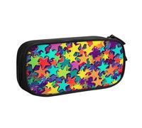 ANABPRMA Many Stars Pencil Case, Large Capacity Double Layer Student Pen Pouch with 2 Zipped Main Pockets, Multi-Functional Organiser for School, Office, Travelling