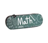 ANABPRMA Math Lesson Word Hard Shell Leather Pencil Case, Multi-Use Zipper Box for Stationery, Makeup or Small Accessories