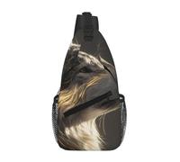 ANABPRMA Mystic Wolf_1 Men'S Casual Sling Bag, Crossbody Chest Backpack With Multiple Pockets For Travel & Daily Use