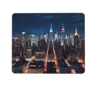 ANABPRMA New York City Night Rubber Edge Mouse Pad for Office & Gaming, Non-Slip Desk Mouse Mat with Stitched Edges, Multiple Sizes10 x 12 inch