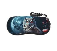 Anabprma Owl Among Flowers At Night_79748156 Glasses Case Soft Shell, Lightweight Portable Sunglasses Case, Zipper Closure