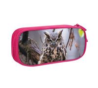 ANABPRMA Owl On A Branch Pencil Case, Large Capacity Double Layer Student Pen Pouch with 2 Zipped Main Pockets, Multi-Functional Organiser for School, Office, Travelling
