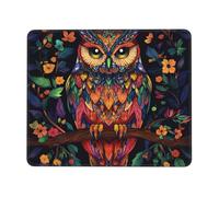 ANABPRMA owl Rubber Edge Mouse Pad for Office & Gaming, Non-Slip Desk Mouse Mat with Stitched Edges, Multiple Sizes7.9 x 9.5 in
