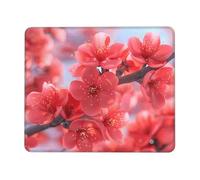 ANABPRMA Red Cherry Blossom1 Rubber Edge Mouse Pad for Office & Gaming, Non-Slip Desk Mouse Mat with Stitched Edges, Multiple Sizes7.9 x 9.5 in