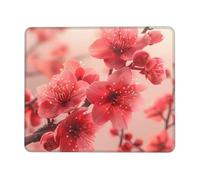 ANABPRMA Red Cherry Blossom3 Rubber Edge Mouse Pad for Office & Gaming, Non-Slip Desk Mouse Mat with Stitched Edges, Multiple Sizes7 x 8.6 in