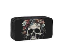ANABPRMA Skull in Darkness Large Pencil Case Oxford Fabric Zipper Pouch for School Office Travel Storage Organizer