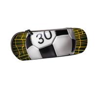 ANABPRMA Soccer Sports Ball Hard Shell Leather Pencil Case, Multi-Use Zipper Box for Stationery, Makeup or Small Accessories