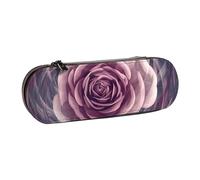 ANABPRMA Sphere Blooming Flower Rose Hard Shell Leather Pencil Case, Multi-Use Zipper Box for Stationery, Makeup or Small Accessories