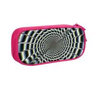 ANABPRMA Spiral Optical Illusion GIF Pencil Case, Large Capacity Double Layer Student Pen Pouch with 2 Zipped Main Pockets, Multi-Functional Organiser for School, Office, Travelling