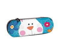 ANABPRMA Spring Happy Easter Holiday Hard Shell Leather Pencil Case, Multi-Use Zipper Box for Stationery, Makeup or Small Accessories