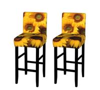 ANABPRMA Sunflowers Stretch Bar Stool Cover Counter Stool Slipcover for Armless Chairs Elastic Chair Seat Cover Furniture Protector Home Kitchen Decor