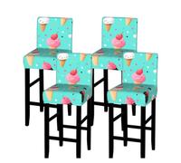 ANABPRMA Sweet Ice Cream Stretch Bar Stool Cover Counter Stool Slipcover for Armless Chairs Elastic Chair Seat Cover Furniture Protector Home Kitchen Decor