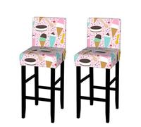 ANABPRMA Sweet Ice Cream Stretch Bar Stool Cover Counter Stool Slipcover for Armless Chairs Elastic Chair Seat Cover Furniture Protector Home Kitchen Decor