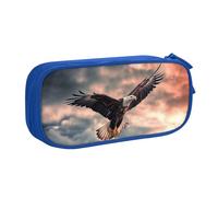 ANABPRMA The Eagle Flies Bravely Pencil Case, Large Capacity Double Layer Student Pen Pouch with 2 Zipped Main Pockets, Multi-Functional Organiser for School, Office, Travelling