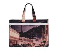 ANABPRMA The Old Hollywood Canvas File Bag with Zipper, Document Organizer Tote, Double Layer Portable File Pouch for Office Travel