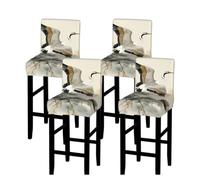 ANABPRMA Two Japanese cranes flying traditional painting Stretch Bar Stool Cover Counter Stool Slipcover for Armless Chairs Elastic Chair Seat Cover Furniture Protector Home Kitchen Decor