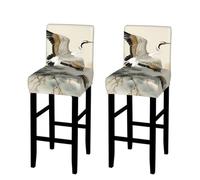 ANABPRMA Two Japanese cranes flying traditional painting Stretch Bar Stool Cover Counter Stool Slipcover for Armless Chairs Elastic Chair Seat Cover Furniture Protector Home Kitchen Decor