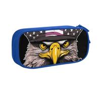 ANABPRMA Us Army Cool American Flag Eagle Pencil Case, Large Capacity Double Layer Student Pen Pouch with 2 Zipped Main Pockets, Multi-Functional Organiser for School, Office, Travelling