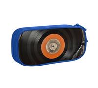 ANABPRMA Vintage Vinyl Record Pencil Case, Large Capacity Double Layer Student Pen Pouch with 2 Zipped Main Pockets, Multi-Functional Organiser for School, Office, Travelling
