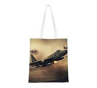 ANABPRMA War Plane Canvas Tote Bag For Shopping, Work, And School | Lightweight Handbag With Reinforced Handles