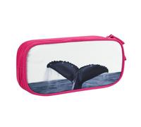 ANABPRMA Whale Tail in The Sea Pencil Case, Large Capacity Double Layer Student Pen Pouch with 2 Zipped Main Pockets, Multi-Functional Organiser for School, Office, Travelling