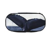 ANABPRMA Whale Tail in The Sea Pencil Case Large Capacity Zipper Pouch Oxford Fabric Pen Organizer Makeup Bag Portable Storage for School Office Travel