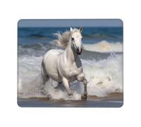 ANABPRMA White horse running on the sea Rubber Edge Mouse Pad for Office & Gaming, Non-Slip Desk Mouse Mat with Stitched Edges, Multiple Sizes10 x 12 inch
