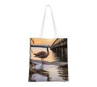 ANABPRMA Wild Goose By The Bridge Canvas Tote Bag For Shopping, Work, And School | Lightweight Handbag With Reinforced Handles