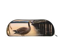 ANABPRMA Wild Goose by The Bridge Leather Pencil Bag, Leather Half-Circle Storage Pouch - for Makeup, Pens, and Essentials