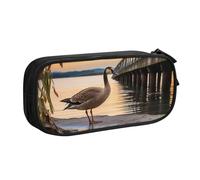 ANABPRMA Wild Goose by The Bridge Pencil Case, Large Capacity Double Layer Student Pen Pouch with 2 Zipped Main Pockets, Multi-Functional Organiser for School, Office, Travelling