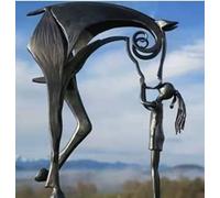 ANACRO Kiss Horse Sculpture, Modern Metal Horse Statue, Unique Waterproof Horse Statue For Indoor Outdoor Home Garden
