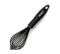 Anaeat 8.5" Silicone Balloon Whisk, Perfect for Non-Stick Cookware, Milk and Egg Beater Blender, Heat Resistant Kitchen Whisks for Whisking, Cooking, Baking, Beating, Frothing & Stirring (Black)