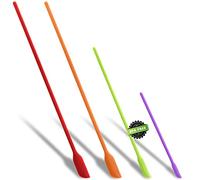 Anaeat Mini Silicone Spatulas - Set of 4 Multifunctional Small Kitchen Scraper Lotion Stirrer Tiny Makeup Beauty Spatula Reusable for Jam Jar, Cosmetic Bottles, Narrow Can and Thin Bottles (Colorful)