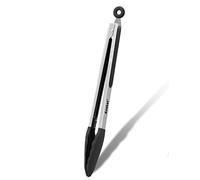 Anaeat Non-Stick Silicone Locking Tong - Stainless Steel 12 inch / 30.5 cm Kitchen Food Tongs with Non-Slip Silicone Tips and Grip for Cooking, Baking and BBQ - Heat Resistant up to 480°F (Black)