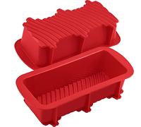 Anaeat Silicone Baking Bread Loaf Pans Set of 2, Nonstick loaf pan - Just PoP Out! Standard Baking Molds for Homemade Breads, Meatloaf, Cakes, Brownies, BPA Free & Oven Safe & Dishwasher Safe