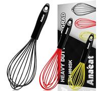 Anaeat Silicone Balloon Whisk, Perfect for Non-Stick Cookware, Milk and Egg Beater Blender, Heat Resistant Kitchen Whisks for Whisking, Cooking, Baking, Beating, Frothing & Stirring (Multicolor)
