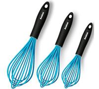Anaeat Silicone Balloon Whisk, Perfect for Non-Stick Cookware, Milk and Egg Beater Blender, Heat Resistant Kitchen Whisks for Whisking, Cooking, Baking, Beating, Frothing & Stirring (Blue)