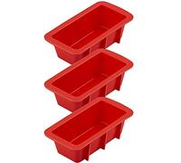 Anaeat Silicone Mini Bread and Loaf Pans Set of 3, Non-Stick loaf Pans - Just PoP Out! Flexible Silicone Baking Molds for Homemade Breads, Cakes, Meatloaf, Brownies, Oven Safe & Dishwasher Safe