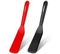 Anaeat Silicone Thin Spatula Set of 2 - Mini Brownie Serving Spatulas - Non Stick Spurtle Turner for Easy Cooking Eggs, Omelet, Pancake, Burgers, Pizza, Steak, Crepes, Heat Resistant & BPA Free